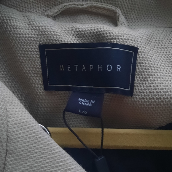 Metaphor Tan & Black Trench Jacket - Picture 7 of 9